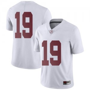 Men's Alabama Crimson Tide #19 Stone Hollenbach White Limited NCAA College Football Jersey 2403OLCH7